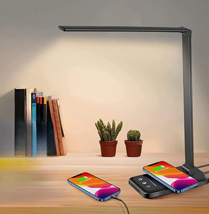 Smart LED Desk Lamp with USB Charger - Luxicro
