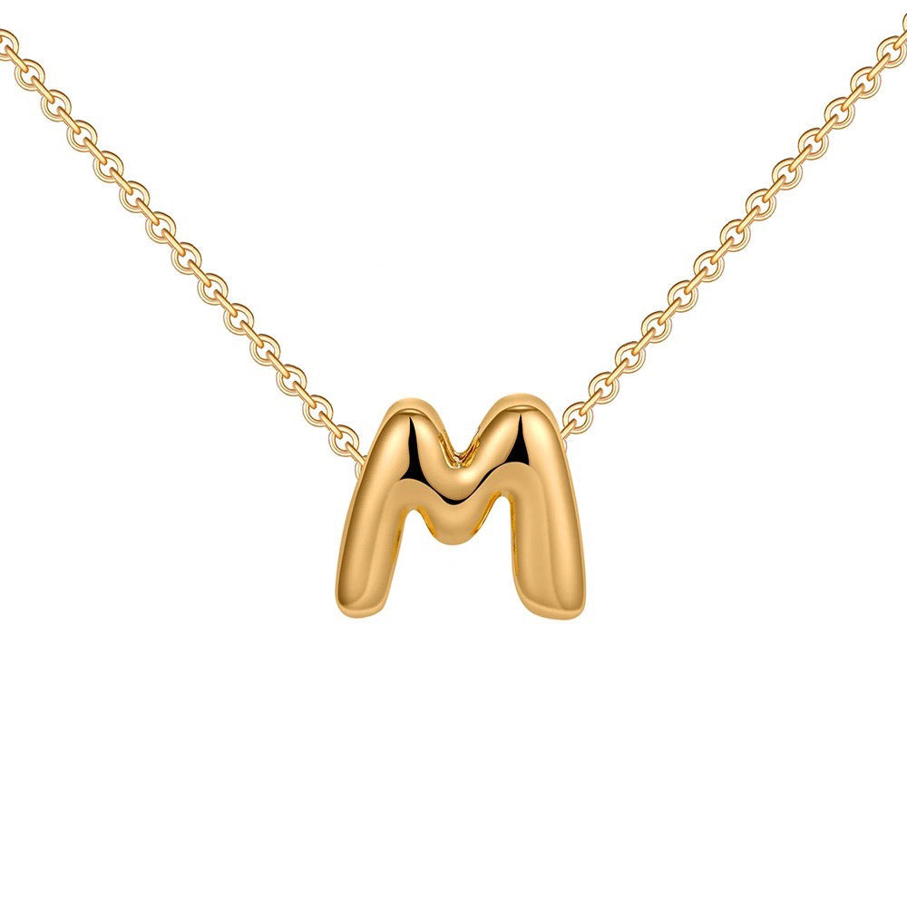 Dainty Engraved Letter Pendant Necklace