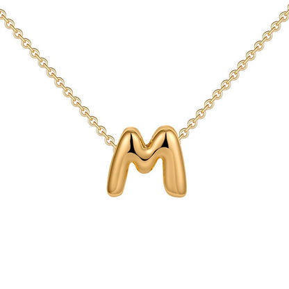 Dainty Engraved Letter Pendant Necklace