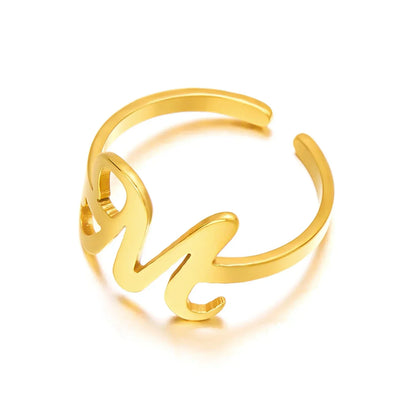 Custom Engraved Initial Silver Ring