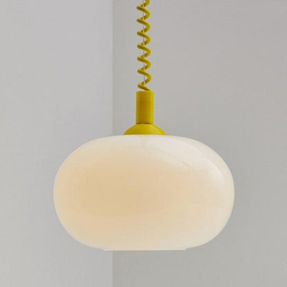 Pastel Floral Glass Drop Pendant Light