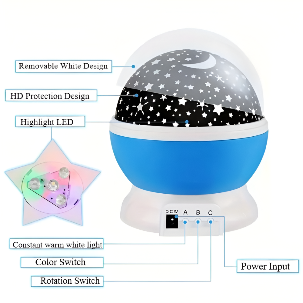 Cosmic Starry Night Lamp with Colorful Patterns