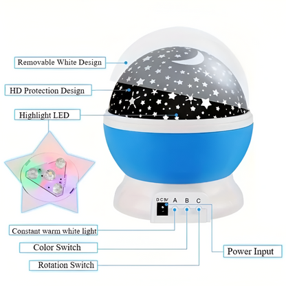 Cosmic Starry Night Lamp with Colorful Patterns