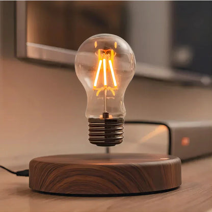 Modern Wood Table Lamp with Globe Bulb - Luxicro