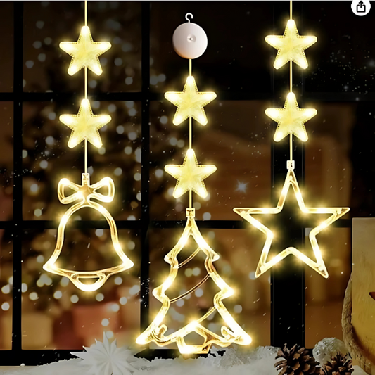 Bright LED Christmas Window String Lights Battery Operated Decor - Luxicro