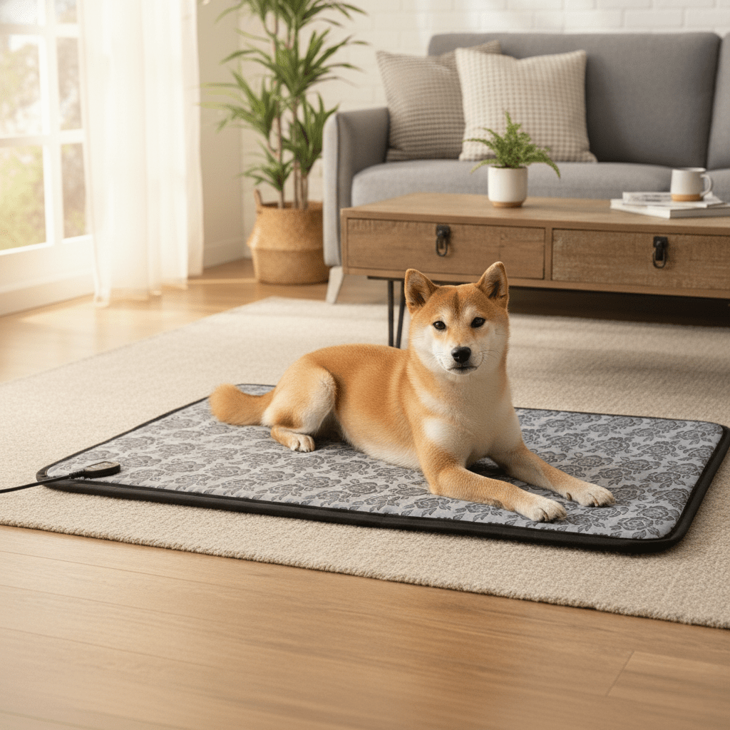 Cozy Electric Heated Pet Bed with Adjustable Thermostat - Luxicro