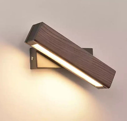 Contemporary Wooden Adjustable LED Bedroom Wall Light - Luxicro
