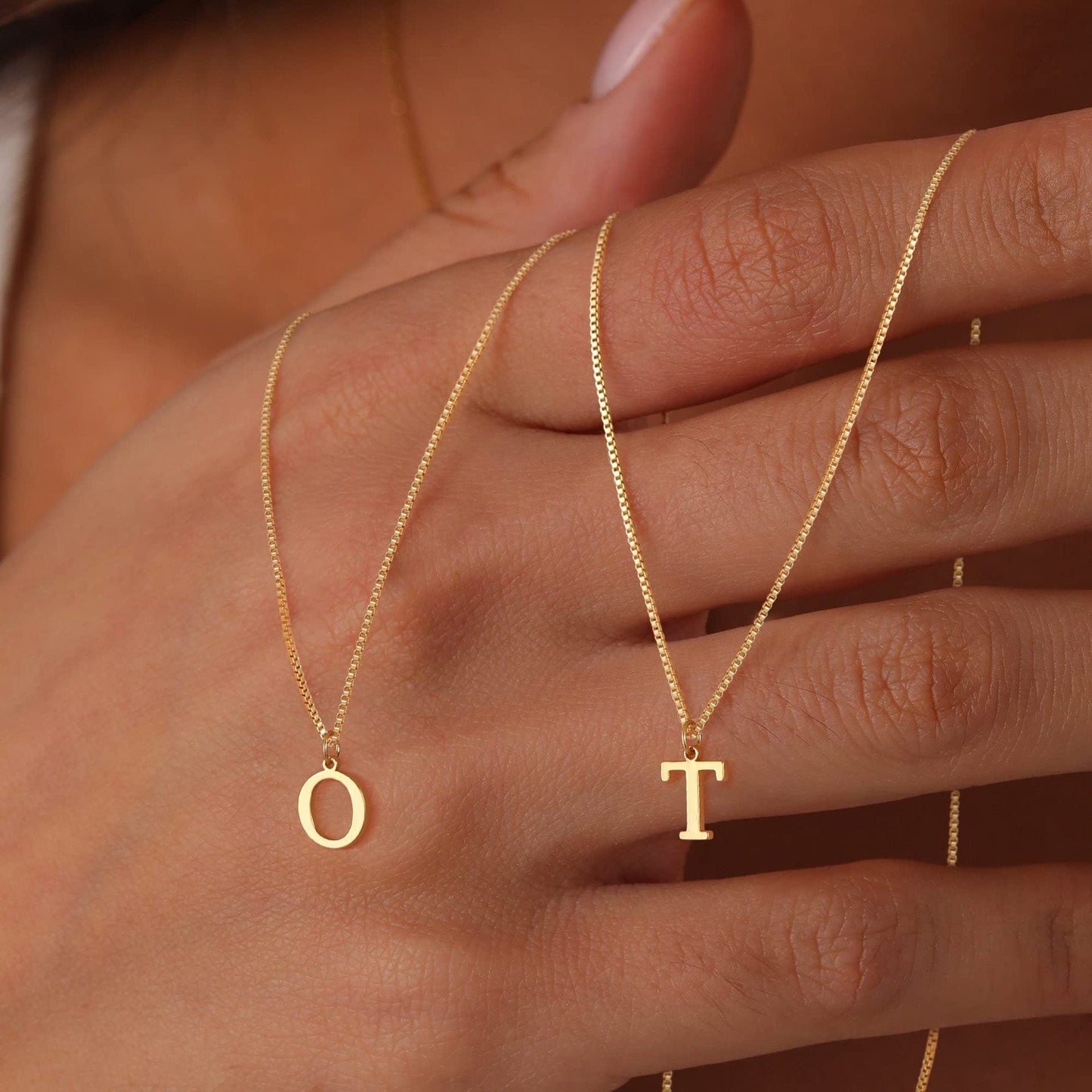 Classic 14k Gold Monogram Pendant Necklace