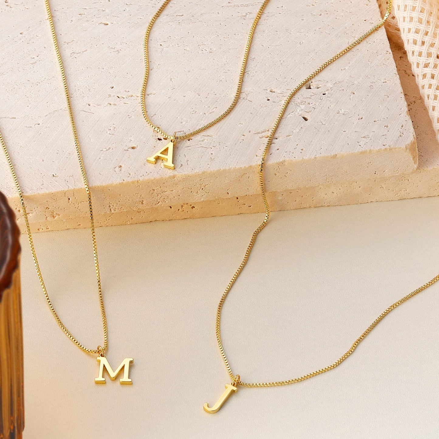 Classic 14k Gold Monogram Pendant Necklace