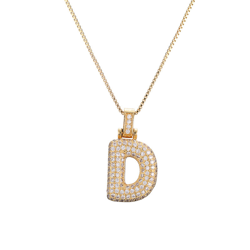 Sparkling Diamond Letter Bubble Necklace