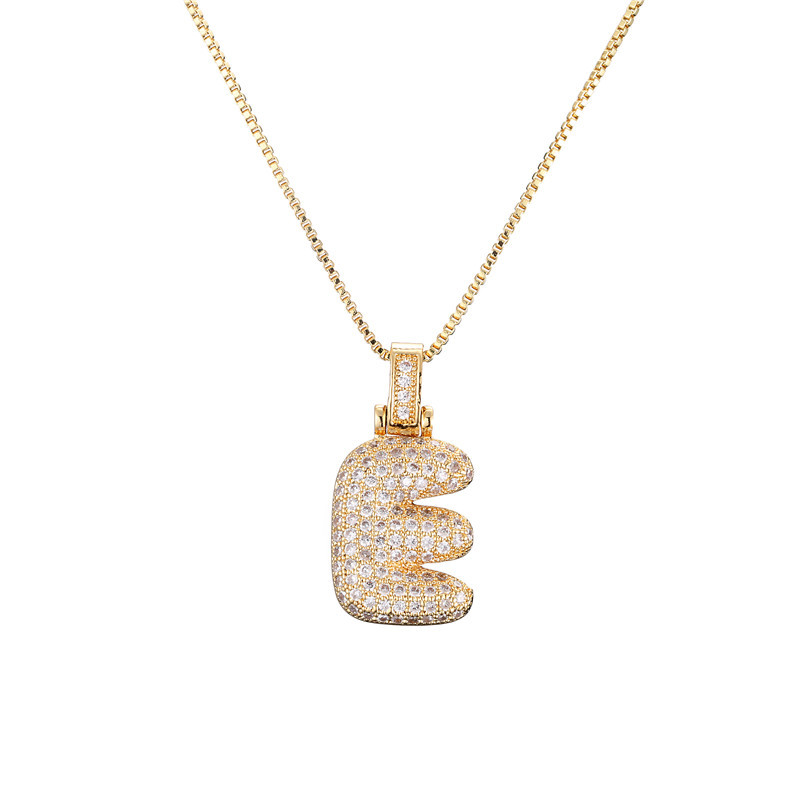 Sparkling Diamond Letter Bubble Necklace