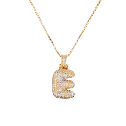 Sparkling Diamond Letter Bubble Necklace