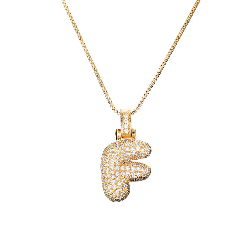 Sparkling Diamond Letter Bubble Necklace