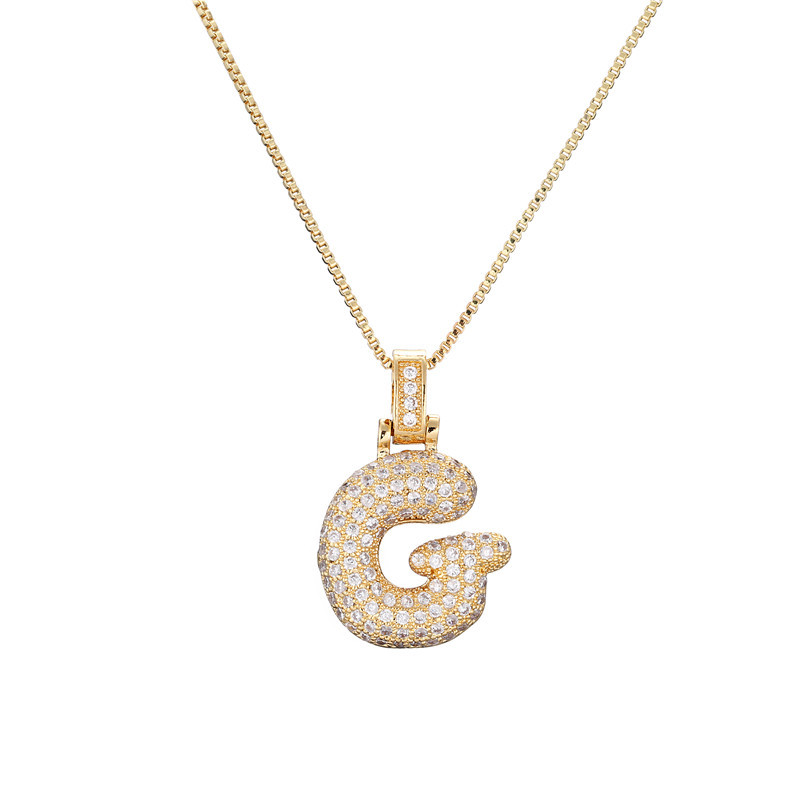 Sparkling Diamond Letter Bubble Necklace