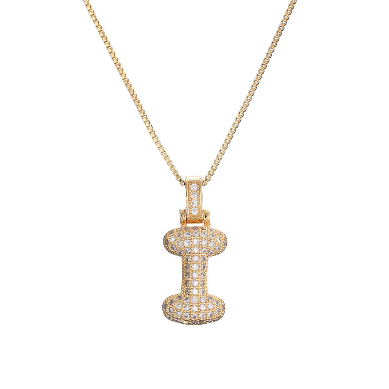 Sparkling Diamond Letter Bubble Necklace