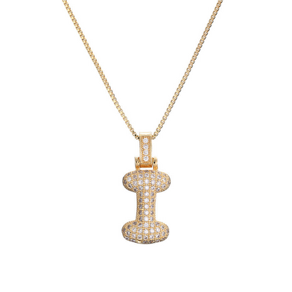 Sparkling Diamond Letter Bubble Necklace