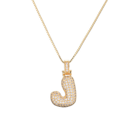 Sparkling Diamond Letter Bubble Necklace