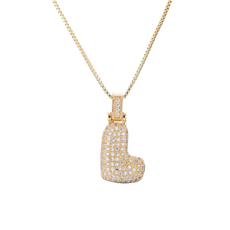 Sparkling Diamond Letter Bubble Necklace
