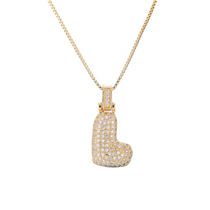 Sparkling Diamond Letter Bubble Necklace