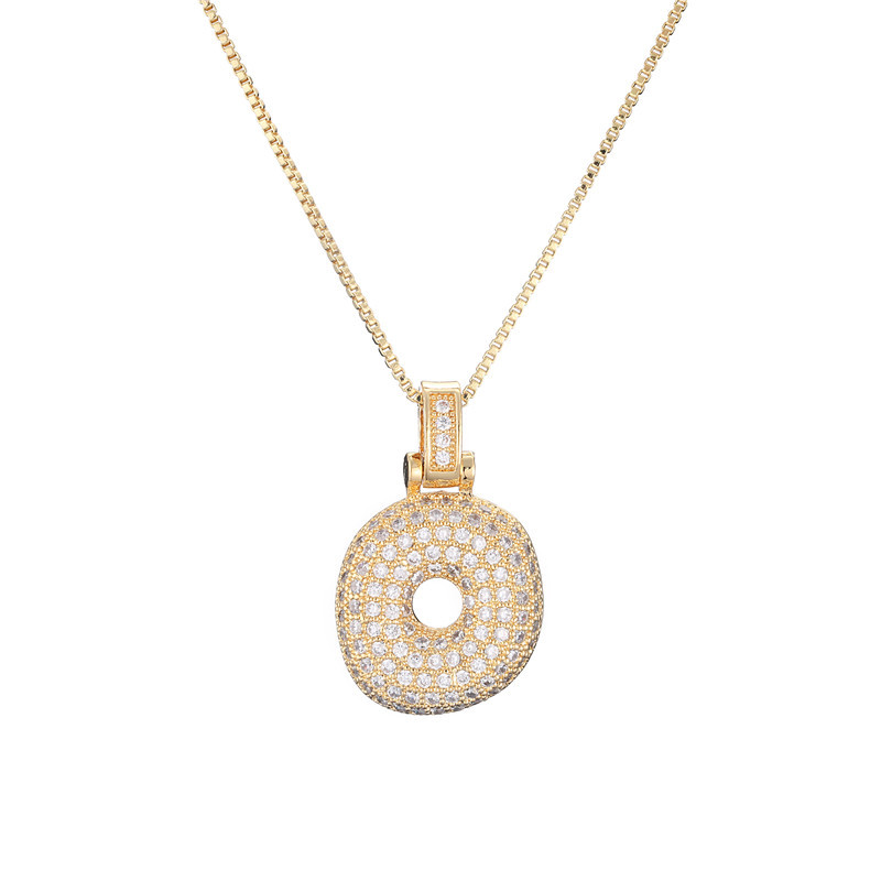 Sparkling Diamond Letter Bubble Necklace