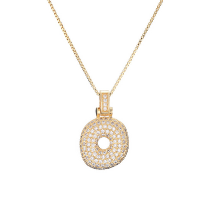 Sparkling Diamond Letter Bubble Necklace