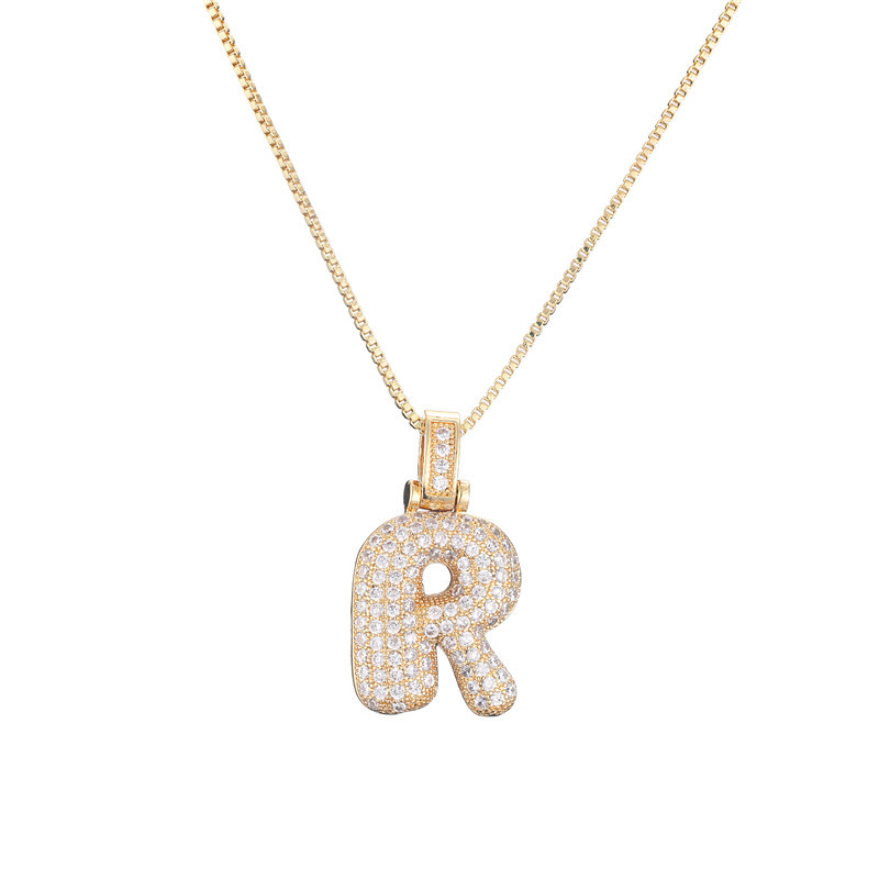 Sparkling Diamond Letter Bubble Necklace