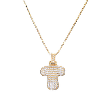 Sparkling Diamond Letter Bubble Necklace