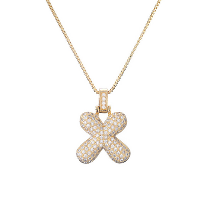 Sparkling Diamond Letter Bubble Necklace