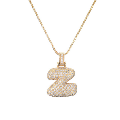 Sparkling Diamond Letter Bubble Necklace