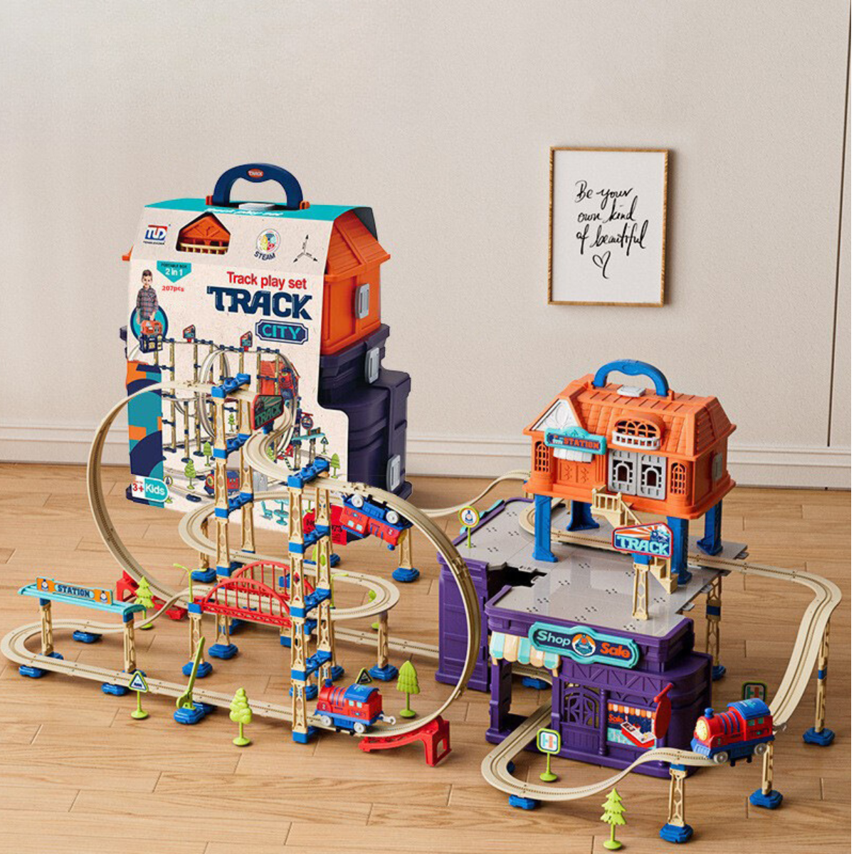 Complete Childrens Train Table Set with Tracks