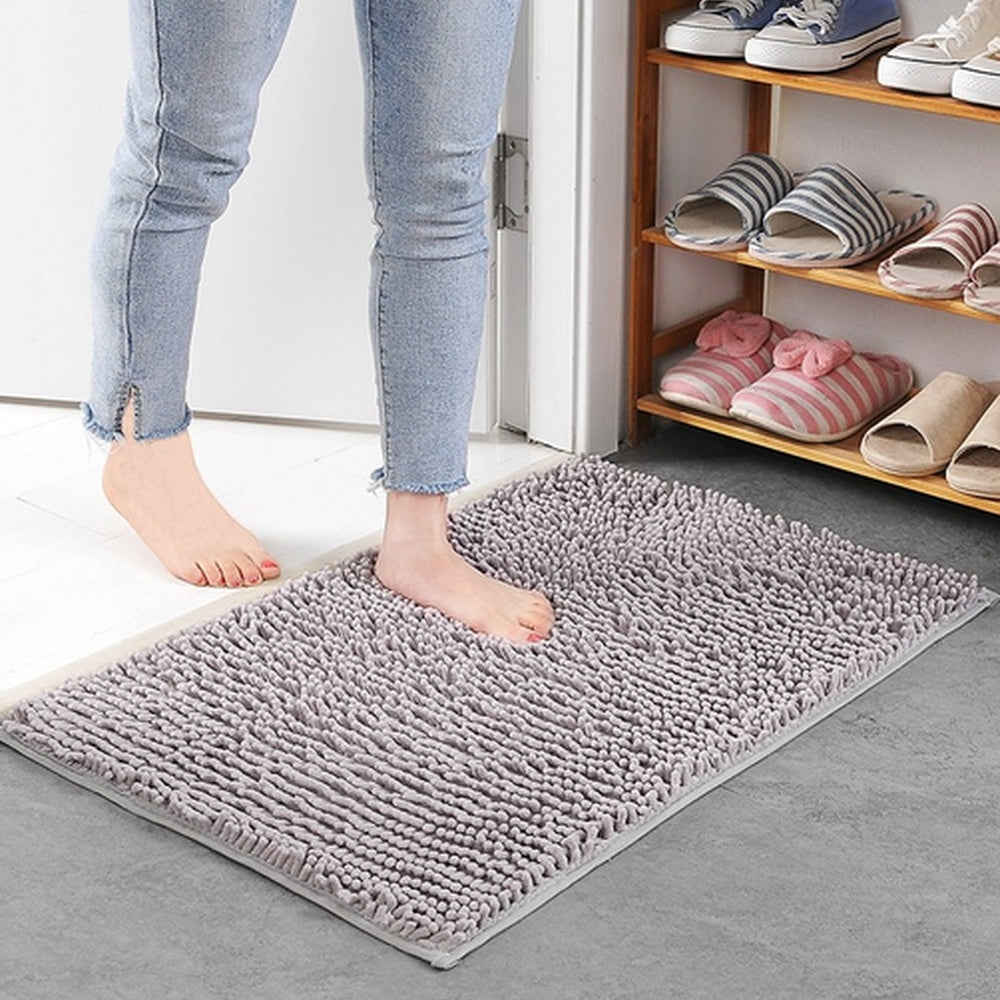 Plush Chenille Bathroom Floor Mat - Luxicro