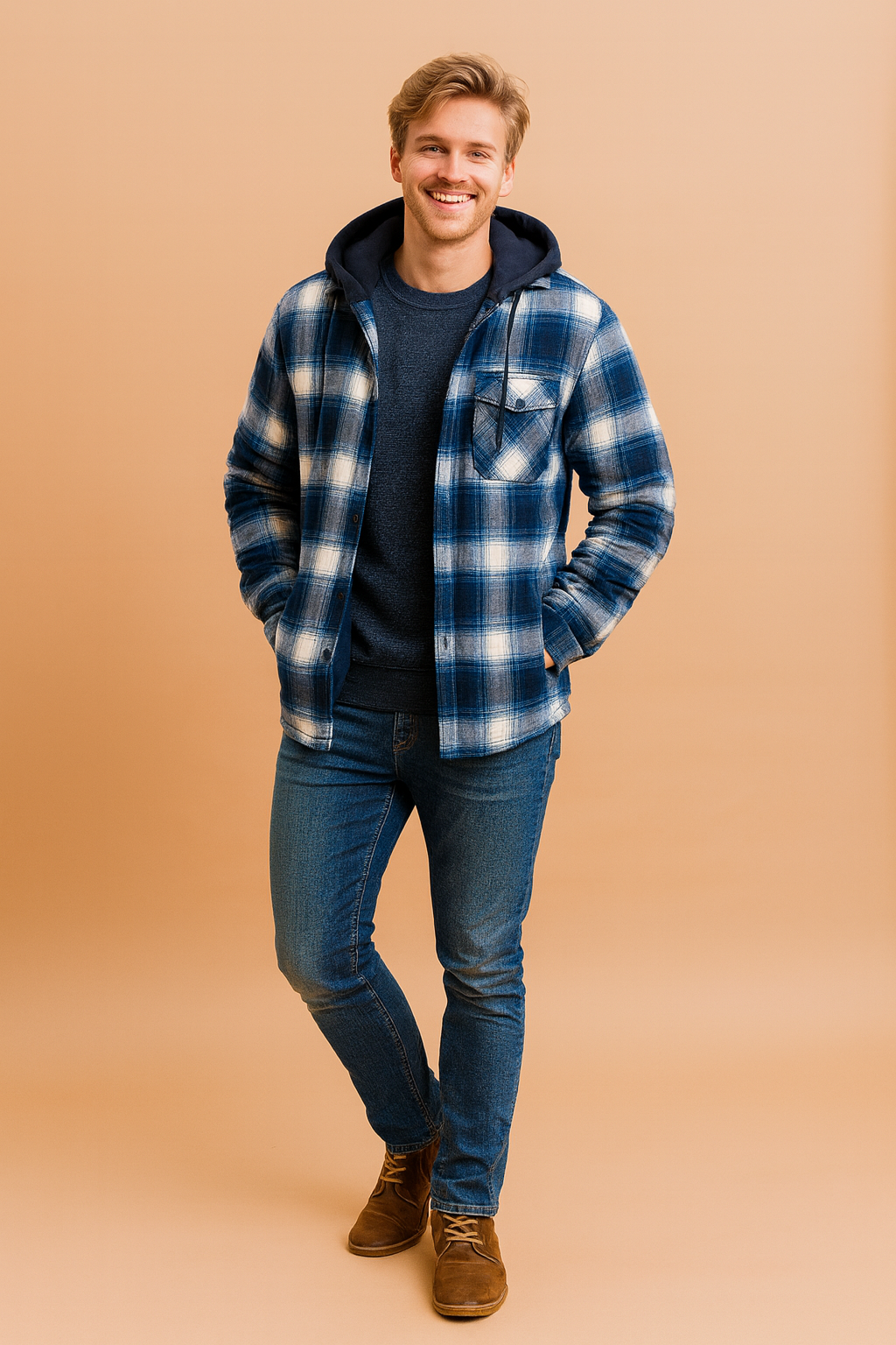 Cozy Plaid Hoodie Jacket for Men