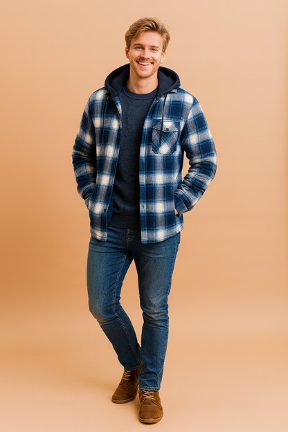 Cozy Plaid Hoodie Jacket for Men