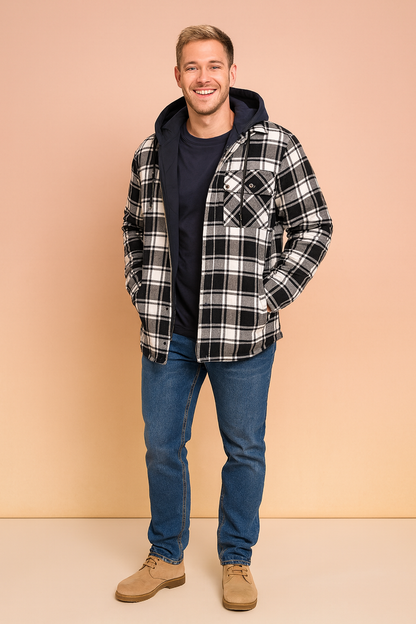 Cozy Plaid Hoodie Jacket for Men