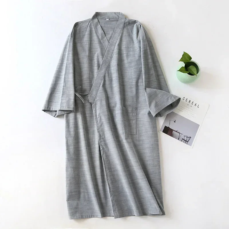 Men's Lightweight Sleep Kimono – Comfortable Cotton Nightwear