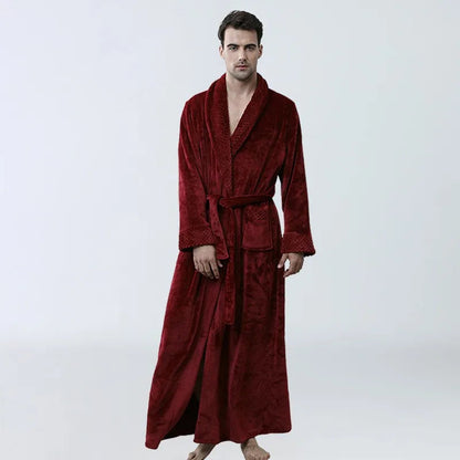 Cozy Men's Fleece Bathrobe for Warmth