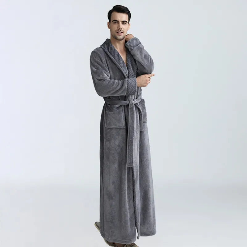 Cozy Men's Fleece Bathrobe for Warmth