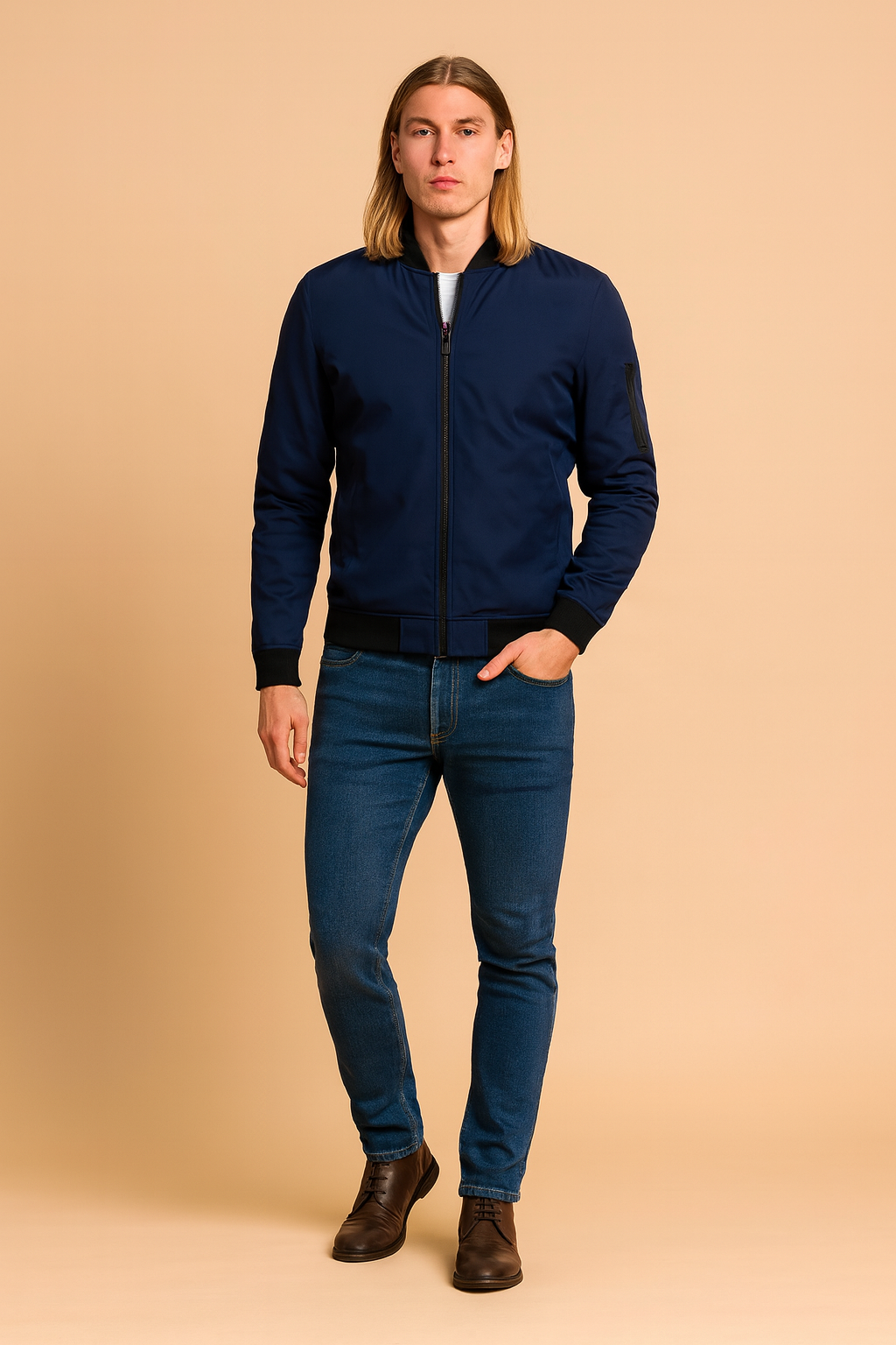 Classic Zip Up Mens Bomber Jacket - Luxicro