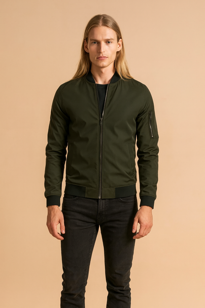 Classic Zip Up Mens Bomber Jacket