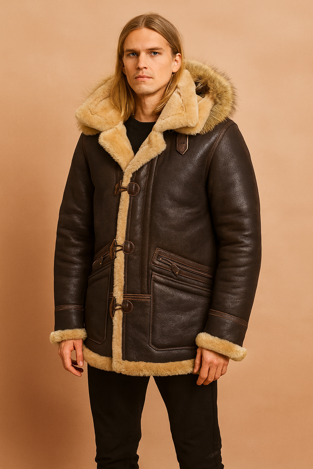 Warm Fur Lined Hooded Parka Coat - Luxicro