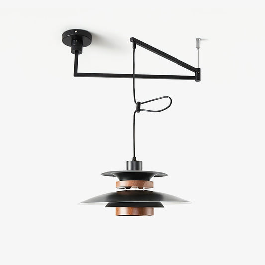 Adjustable Arm LED Pendant Light With 4 Glass Shades - Luxicro