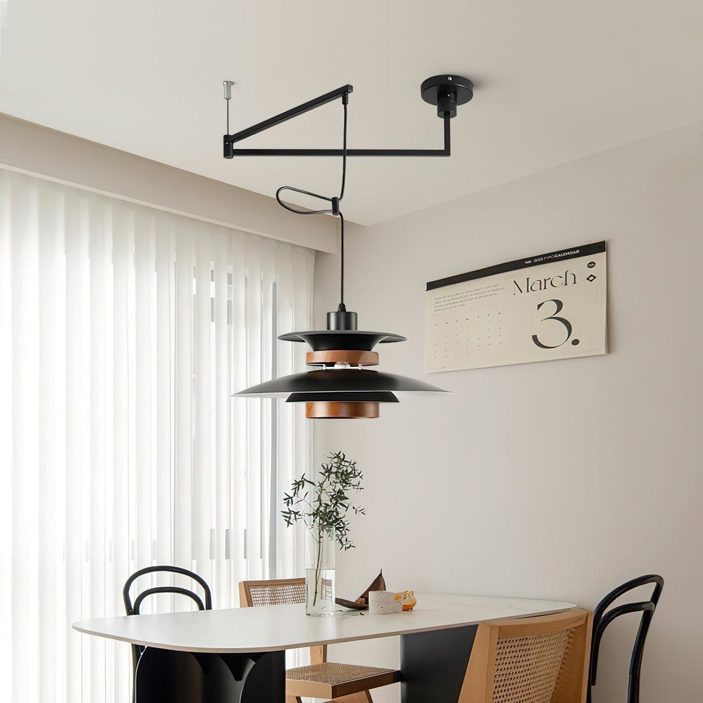 Adjustable Pendant Light with Flexible Arm