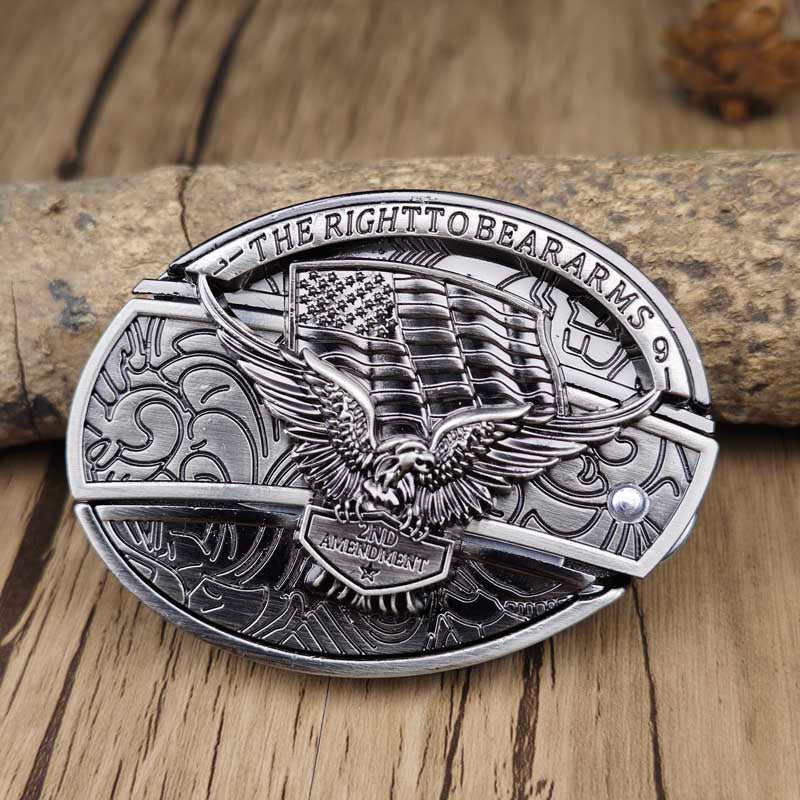 Rustic Silver Western Oval Buckle