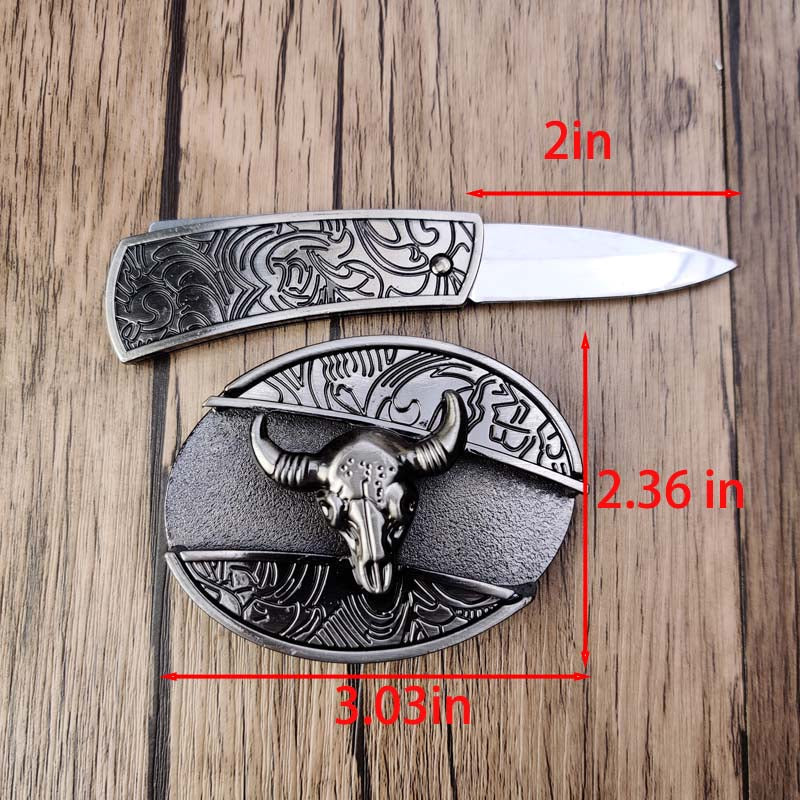 Western Style Silver Oval Belt Buckle