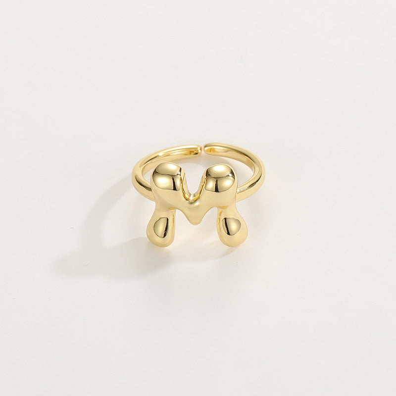 Stylish Monogram Letter Ring