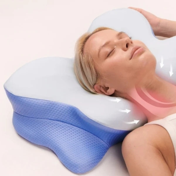 Contour Memory Foam Neck Pillow for Back Sleepers - Luxicro