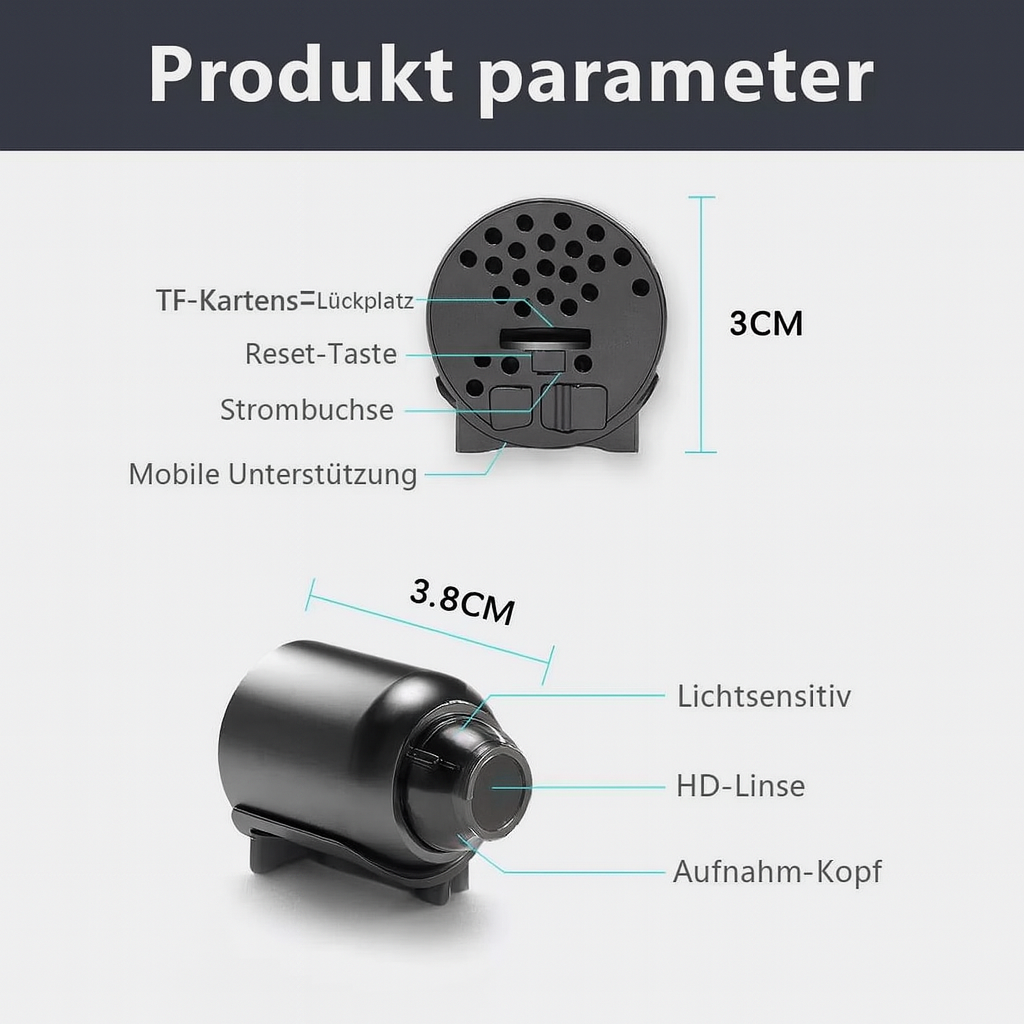 Compact WiFi Security Camera Night Vision Motion Detector