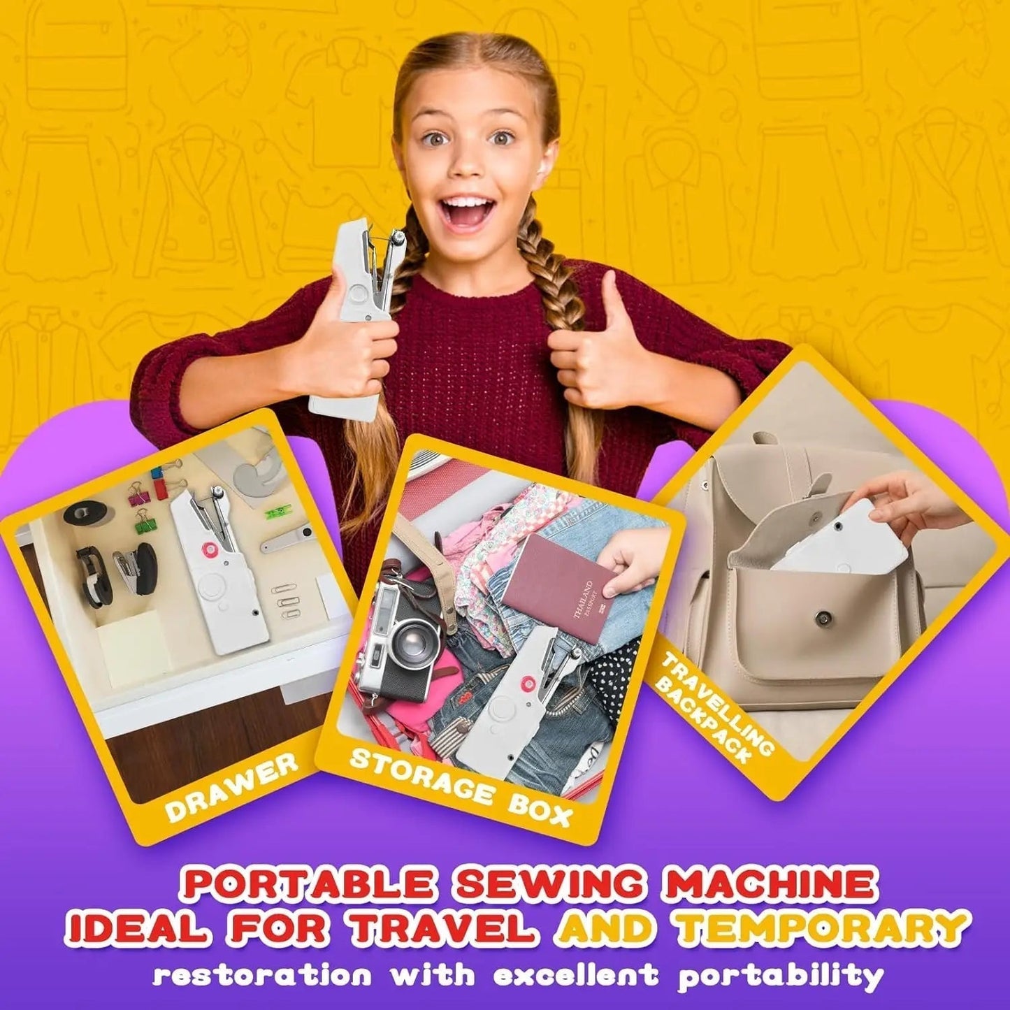 Compact Automatic Sewing Machine for Home Use