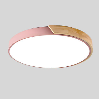 Rustic Wood Round Pendant Ceiling Light
