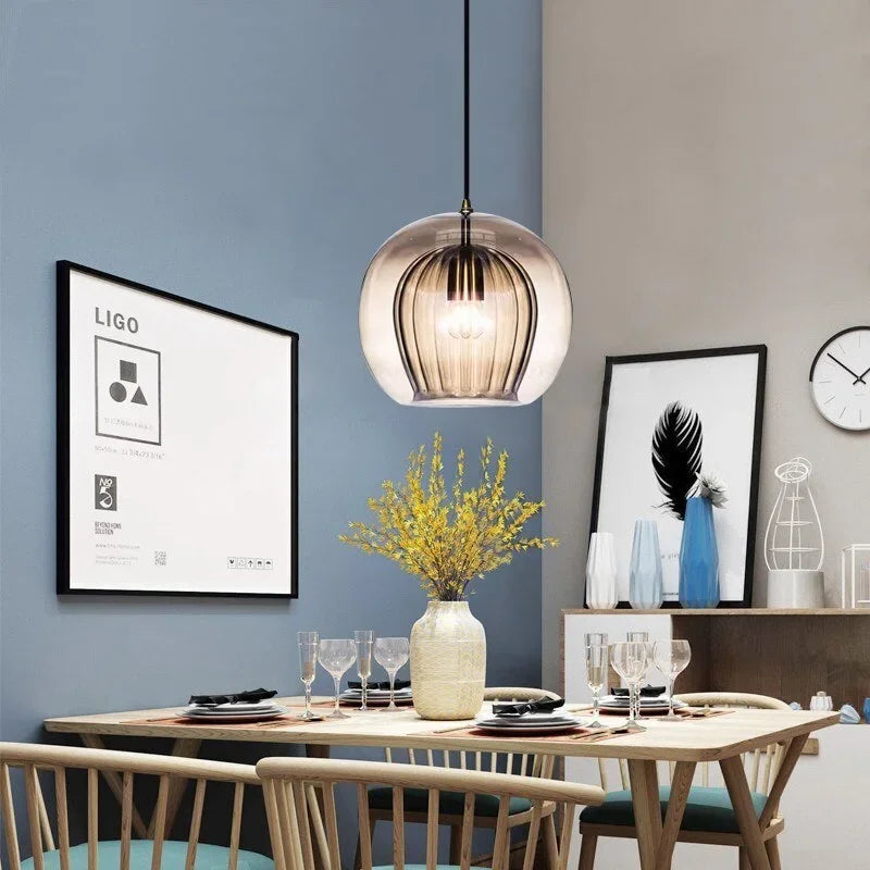 Elegant Chrome Hanging Lamp